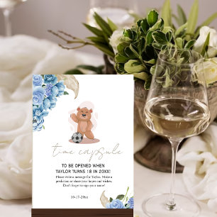 Het is een jongen beer schattig blauw baby shower  poster