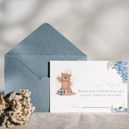 Het is een jongen beer schattig luier loterij baby kaart