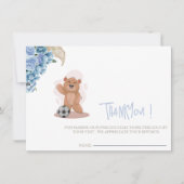 Het is een jongen beer Thankyou card blauw baby sh (Voorkant)