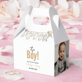 Het is een jongen! Blauw Baby shower – Schattige & Bedankdoosjes