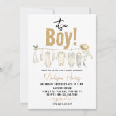 Het is een jongen! Blauw Baby shower – Schattige & Kaart (Voorkant)