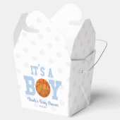 Het is een jongen! Blauw basketbal Baby shower Bedankdoosjes (Geopend)