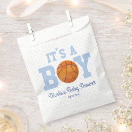 Het is een jongen! Blauw basketbal Baby shower Bedankzakje