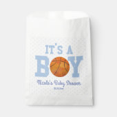 Het is een jongen! Blauw basketbal Baby shower Bedankzakje (Voorkant)