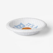 Het is een jongen! Blauw basketbal Baby shower Papieren Kommen (Gebogen)
