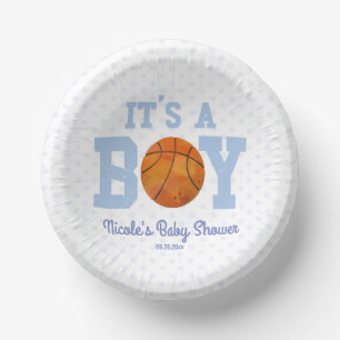 Het is een jongen! Blauw basketbal Baby shower Papieren Kommen