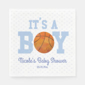 Het is een jongen! Blauw basketbal Baby shower Servet (Voorkant)