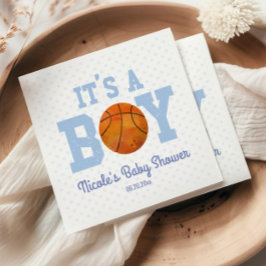 Het is een jongen! Blauw basketbal Baby shower Servet
