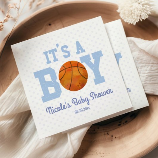 Het is een jongen! Blauw basketbal Baby shower Servet