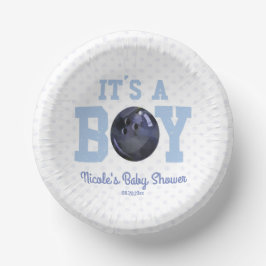 Het is een jongen! Blauw Bowling Baby shower Papieren Kommen