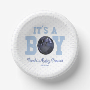 Het is een jongen! Blauw Bowling Baby shower Papieren Kommen