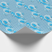 Het is een jongen, blauw en wit geplakt met Baby o Cadeaupapier (Hoek)