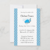 Het is een jongen, blauw en wit geplakt met Baby o Kaart (Achterkant)