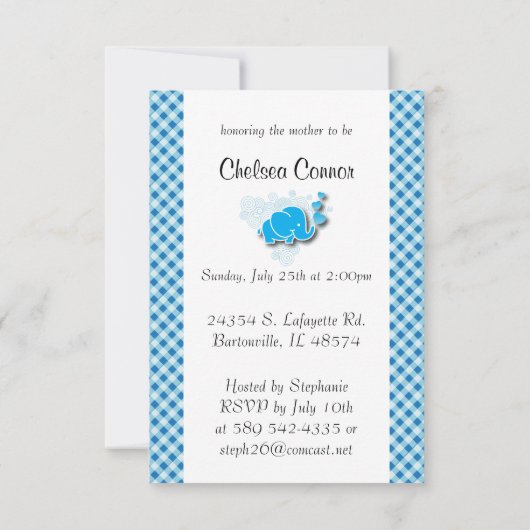 Het is een jongen, blauw en wit geplakt met Baby o Kaart (Achterkant)