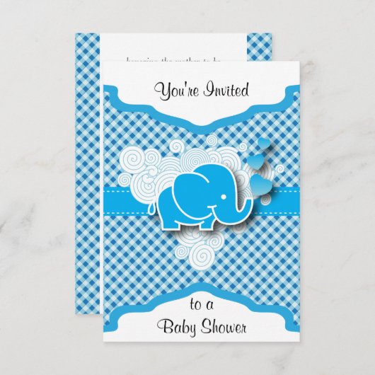 Het is een jongen, blauw en wit geplakt met Baby o Kaart (Voorkant / Achterkant)