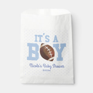 Het is een jongen! Blauw Footballs Baby shower Bedankzakje