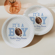 Het is een jongen! Blauw Footballs Baby shower