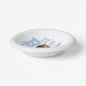 Het is een jongen! Blauw Footballs Baby shower Papieren Kommen (Gebogen)