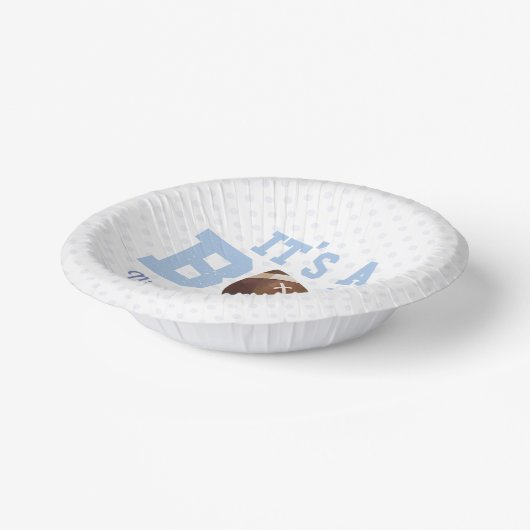 Het is een jongen! Blauw Footballs Baby shower Papieren Kommen (Gebogen)
