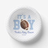Het is een jongen! Blauw Footballs Baby shower Papieren Kommen (Voorkant)
