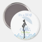 Het is een JONGEN! Blauw Silhouet Baby shower Magneet (Voorkant / Achterkant)