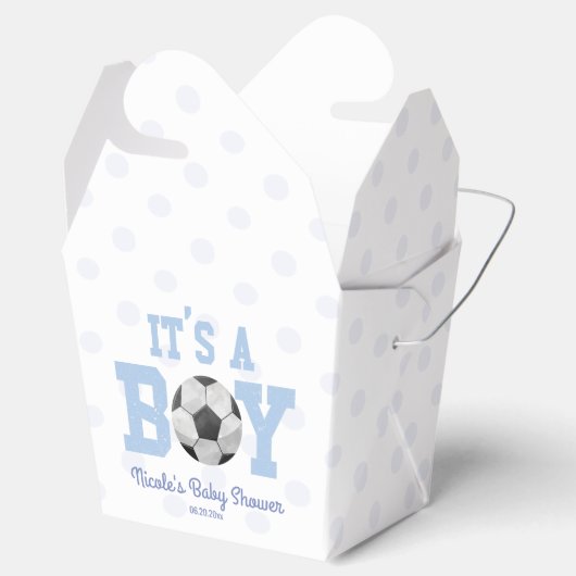 Het is een jongen! Blauw Voetbal Baby shower Bedankdoosjes (Geopend)