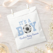 Het is een jongen! Blauw Voetbal Baby shower Bedankzakje (Geknipt)