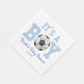 Het is een jongen! Blauw Voetbal Baby shower Servet (Hoek)