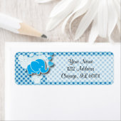 Het is een jongen, blauw & wit geruite met Baby ol Etiket (Insitu)