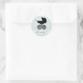 Het is een jongen! Blauwe Baby Buggy Sticker (Tas)