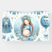 Het Is Een Jongen Blauwe Baby Shower Banner (Horizontaal)