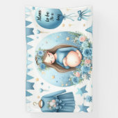 Het Is Een Jongen Blauwe Baby Shower Banner (Verticaal)