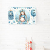 Het Is Een Jongen Blauwe Baby Shower Banner (Insitu)