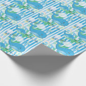 Het is een jongen blauwe Baby walvissen Cadeaupapier (Hoek)