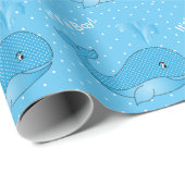 Het is een Jongen Blauwe Baby Whales Cadeaupapier (Rol Hoek)
