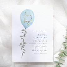 Het is een jongen | Blauwe Ballon Baby Shower Budg