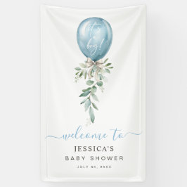 Het is een jongen blauwe ballon Baby Shower Welkom Spandoek
