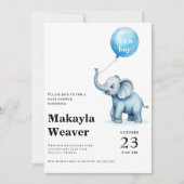 Het is een jongen blauwe ballon schattig olifant b kaart (Voorkant)