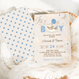 Het is een Jongen Blauwe Beer Baby Shower Kaart