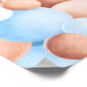 Het is een jongen blauwe beige ballon baby shower  poster (Hoek)