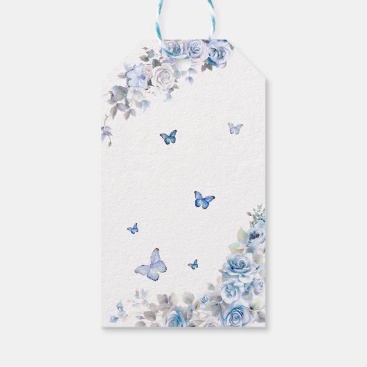 Het is een jongen blauwe bloemenkam dank je cadeaulabel (Achterkant)