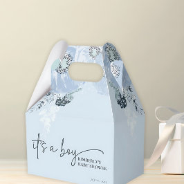 Het Is Een Jongen Blauwe Bloemige Baby Shower Bedankdoosjes
