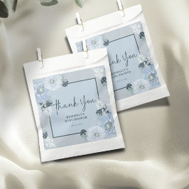 Het Is Een Jongen Blauwe Bloemige Baby Shower Bedankzakje
