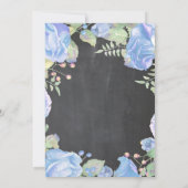 Het is een jongen Blauwe bloemige babyshower krijt Kaart (Achterkant)