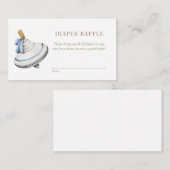 Het is een jongen blauwe boho speelgoed luier rafe informatiekaartje (Voorkant / Achterkant)