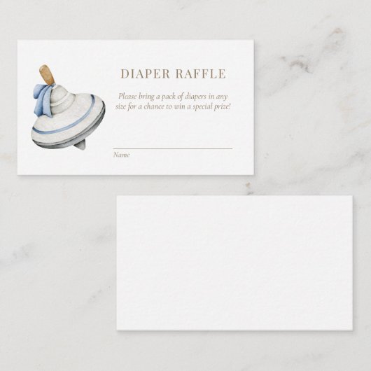 Het is een jongen blauwe boho speelgoed luier rafe informatiekaartje (Voorkant / Achterkant)