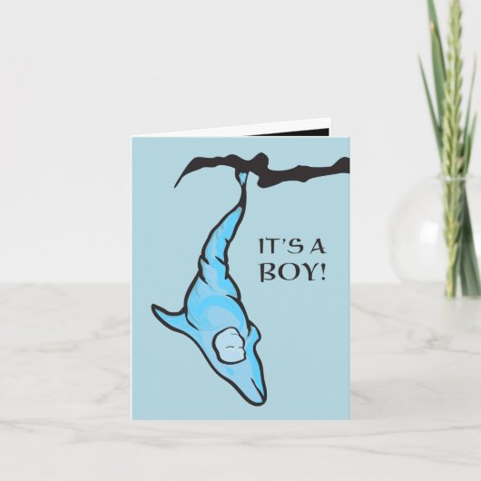 Het is een jongen! (blauwe dolfijncoon) aankondiging (Voorkant)