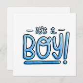 Het is een jongen Blauwe Gradiënt Felicitaties Feestdagenkaart (Voorkant / Achterkant)