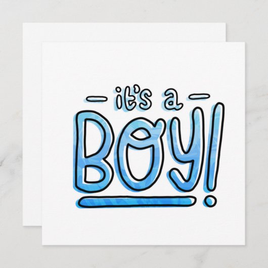 Het is een jongen Blauwe Gradiënt Felicitaties Feestdagenkaart (Voorkant / Achterkant)