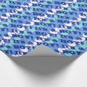 Het is een Jongen Blauwe Harten Cadeaupapier (Hoek)